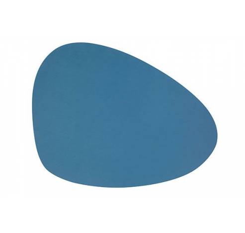 Placemat Leder Blauw Ei-vormig Organisch 41x30cm  Cosy & Trendy