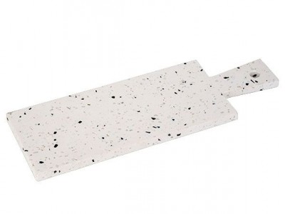 Terrazzo Tray 39x13cm Wit Rechthoek 