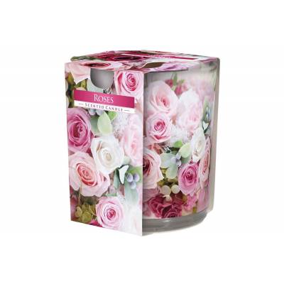 Ct Bougie Parfum Verre Roses-rose 22hrs D7xh8cm  Cosy & Trendy