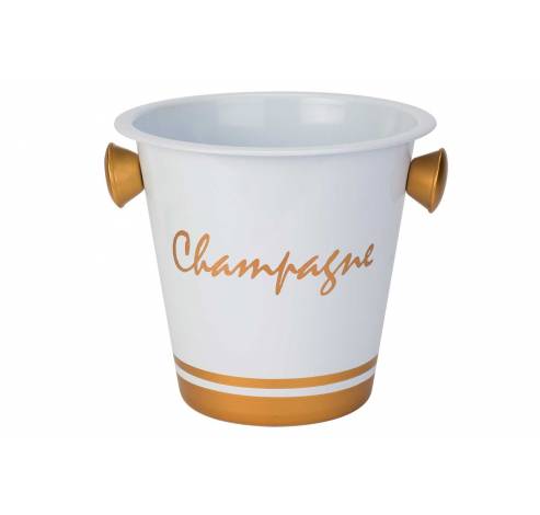 Seau Champagne Blanc-champagne Points Or S20cmxh19cm Galvanise  Cosy & Trendy