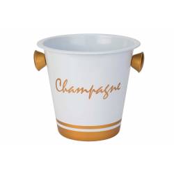 Cosy & Trendy Seau Champagne Blanc-champagne Points Or S20cmxh19cm Galvanise 