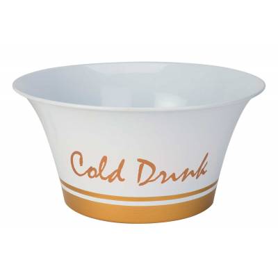 Cold Drinks Partybowl Wit-band Goud D41xh20cm Gegalvaniseerd 