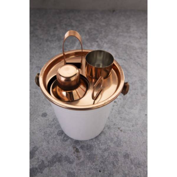 Cosy & Trendy White-copper Barset 6-dlg 17x15x18cm White Outside - Copper Inside