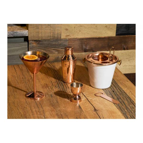 Cosy & Trendy White-copper Barset 6-dlg 17x15x18cm White Outside - Copper Inside