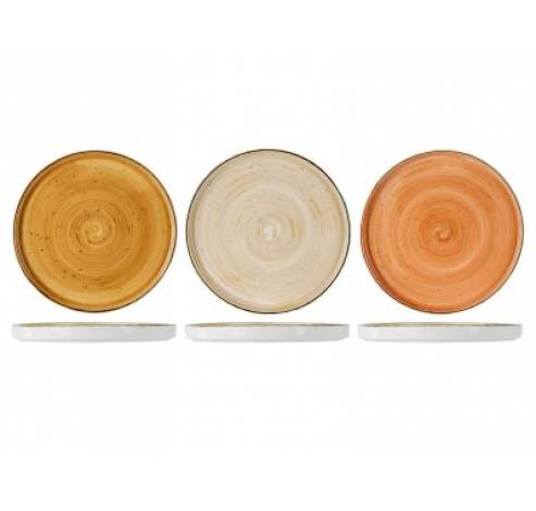 Brisbane Plat Bord D25,5cm 3ass H2.5cm - Orange-brown-beige  Cosy & Trendy