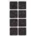 Vilt Antislip Set8 Zwart Vierkant 25x25mm 