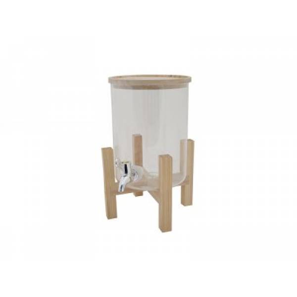 Cosy & Trendy Sapdispenser D15xh32cm 3l Deksel Hout In Houten Staander