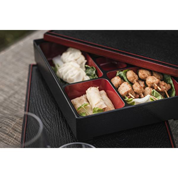 Cosy & Trendy Asian Bento Box Zwart-rood 27x21x6cm Abs