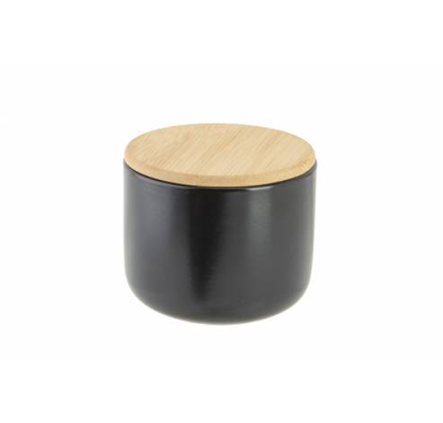 Pot Apero Noir D10xh8cm Ceramique +couvercle Bambou  Cosy & Trendy