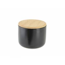 Cosy & Trendy Pot Apero Noir D10xh8cm Ceramique +couvercle Bambou 