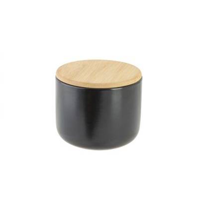 Pot Apero Noir D10xh8cm Ceramique +couvercle Bambou  Cosy & Trendy