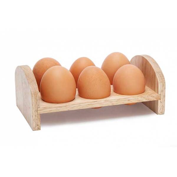Ei-rekje Voor 6 Eieren Hout 17.2x10.1x6. 5cm 