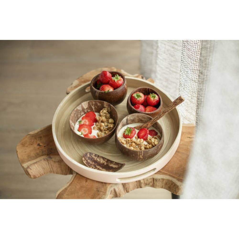 Cosy & Trendy Bowls Coconut Bowl Set4 Bruin 35-50cl Polished