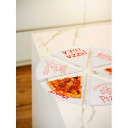 Pizzabordjeset6 Rood Wit 22,4x23,2xh1,1c M Driehoekig Melamine 