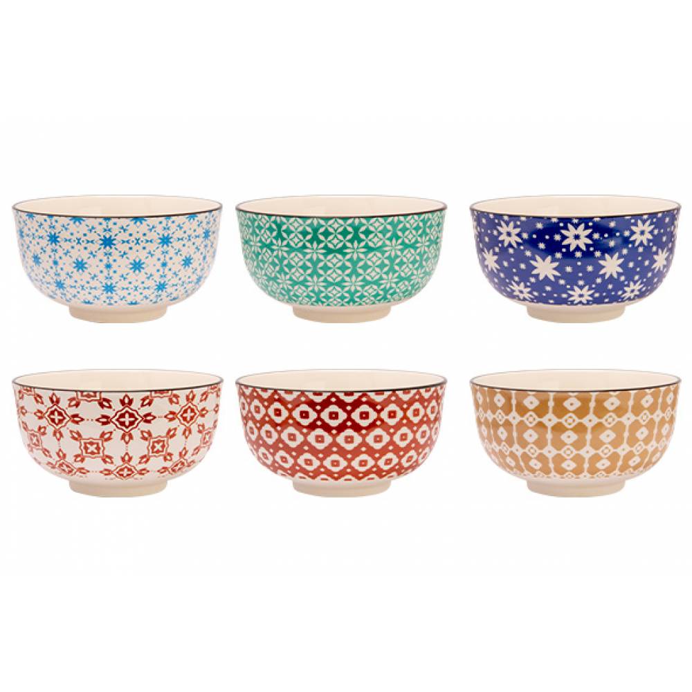 Cosy & Trendy Bowls Chloe Blue-brown Kommetje D15xh8cm 6 Ass 90cl