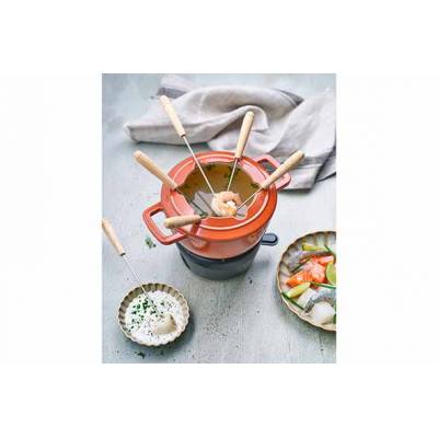 Fontestic Fondueset Roest D18cm Gietijze R Met 6 Vorkjes  Cosy & Trendy
