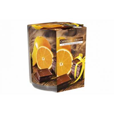 Ct Geurkaars Glas Chocolate - Orange  22u D7xh8cm 