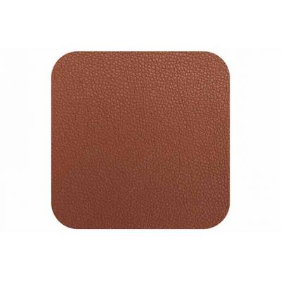 Glasonderzetter Leather Bruin Set 4 10x10cm  Cosy & Trendy