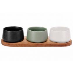 Bites Aperoset 4pcs - Serveerplank 32x10,5cm + 3x Bowl D9,5x5,5cm 