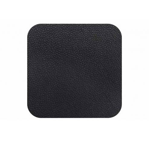 Glasonderzetter Leather Zwart Set 4 10x10cm  Cosy & Trendy