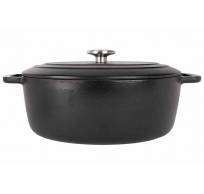 Fontestic Kookpot Black 31x24xh12cm Ovaal Gietijzer Met Deksel 