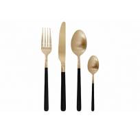 Olivia Set Couverts 16pcs Champagne-blac K 