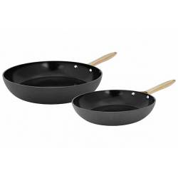 Elegance Braadpan Set2 Zwart D24+28cm  