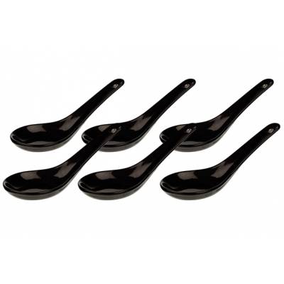 Black Aperolepel Set6 12,5cm Porselein  