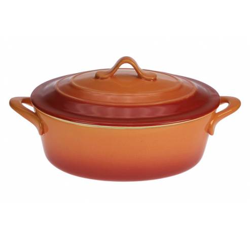 Orange Ovenschotel Met Deksel 0,5l 16,5x 13xh6cm Ovaal  Cosy & Trendy