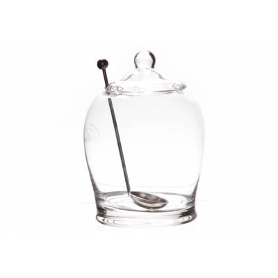 Olijfpot Met Lepel D7xh14cm Glas-inox   Cosy & Trendy