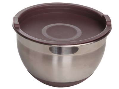 Love Baking Mengkom M.deksel En Silicone Bodem Paars-chocolade D22xh11,5cm Inox