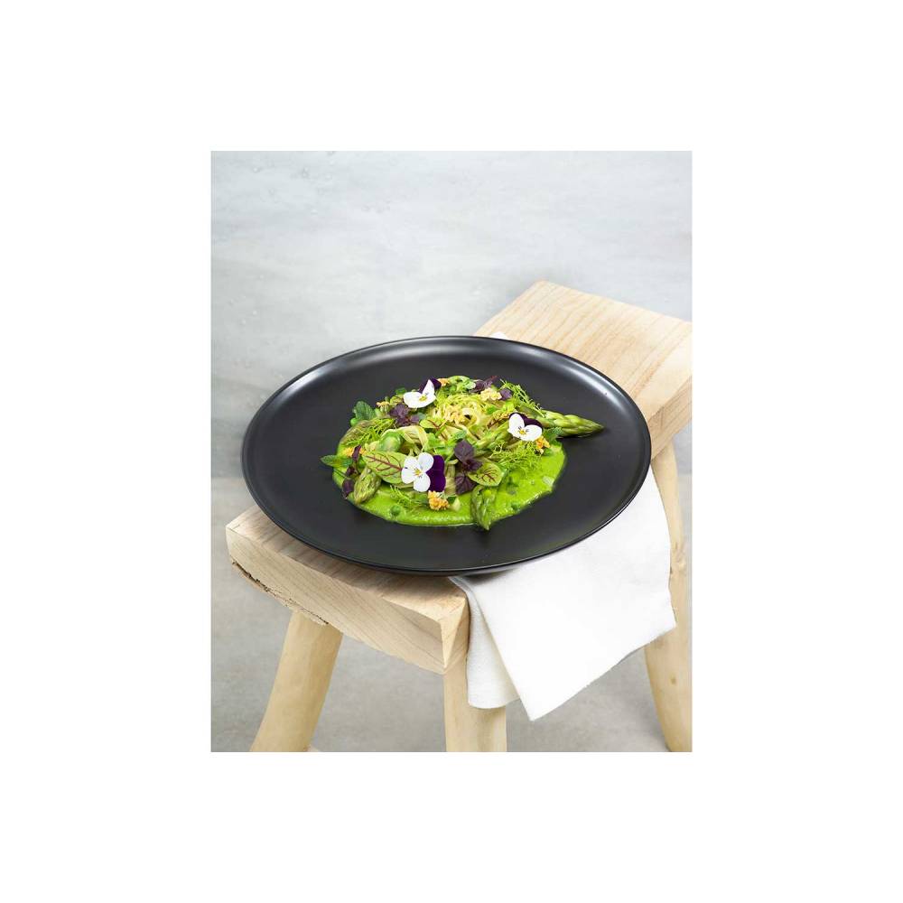 Cosy & Trendy Platte borden Okinawa Plat Bord Zwart D23,3xh2,5cm