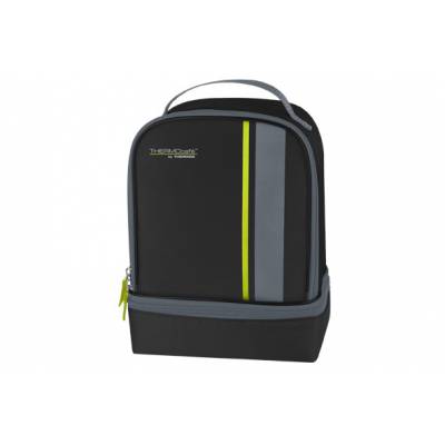 Neo Dual Compartm Lunchkit Zwart-lime S  Thermos