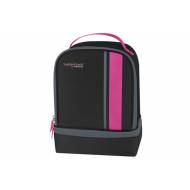 NEO DUAL COMPARTM LUNCHKIT ZWART-PINK 