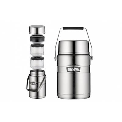 King Porte-aliments Inox Mat 1,2l D14,8xh22,3cm 12h Chaud 24h Froid  Thermos