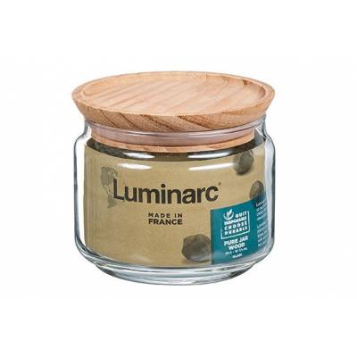 Pure Jar Voorraadpot Houten Deksel 0,50l Durable  Luminarc