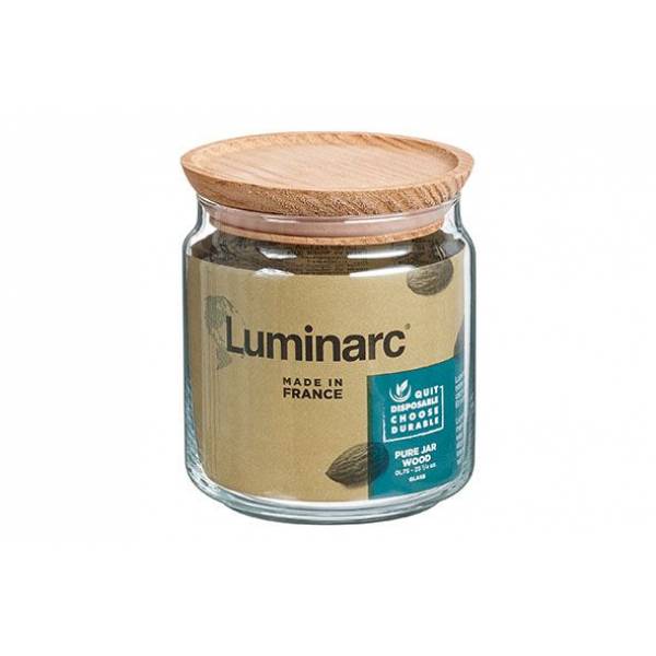 Luminarc Pure Jar Voorraadpot Houten Deksel 0,75l Durable