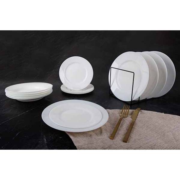 Plumi White Serviesset Set18 6x Dinner - 6x Deep - 6x Dessert 