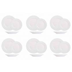 Plumi White Serviesset Set18 6x Dinner - 6x Deep - 6x Dessert 