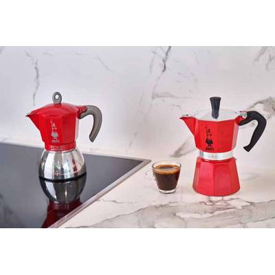 Moka Induction Cafetiere Rouge 6t  