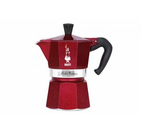 Deco Glamour Moka Express Rood 3 Tassen   Bialetti