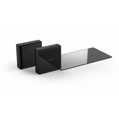 Ghost cube shelf modular cable cover system with glas shelf zwart  Meliconi