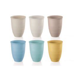 SET OF 6 TALL TUMBLERS 'TIERRA' Assorted 