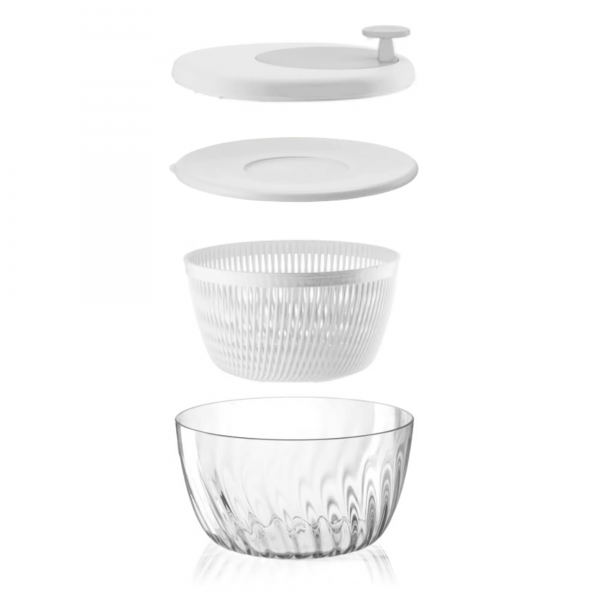 SPIN&STORE SALAD SPINNER WITH LID Ø26 'KITCHEN ACTIVE DESIGN' White 