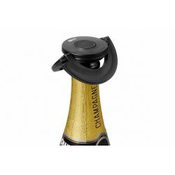 Ad Hoc Gusto Bouchon De Bouteille Champagne Noir D8,2xh1,7cm Plastique-silicone 