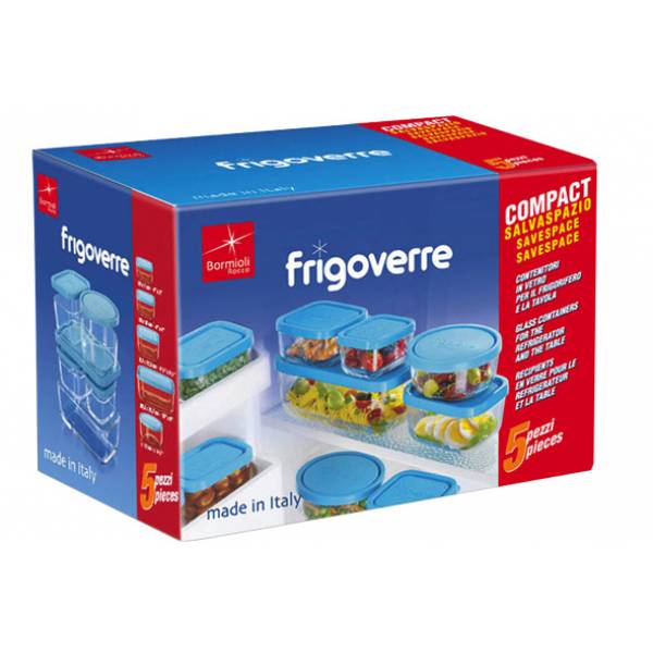 Frigoverre Voorraaddoos 5dlg M.deksel Tr -blauw 