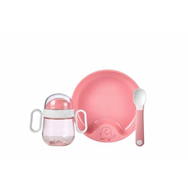 set babyservies mio 3-delig - deep pink 