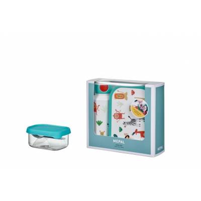 Campus Giftset (pop-up drinkfles, lunchbox, fruitbox) - Animal friends  Mepal