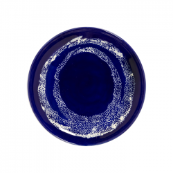 FEAST Bord S Ø19cm H2cm Lapis Lazuli blauw/swirl dots wit 