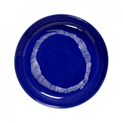 FEAST Hoog bord Ø22cm H4cm Lapis Lazuli blauw/swirl stripes wit  